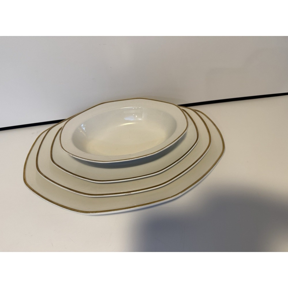 Rare WH Grindley Excelsior Antique Ironstone Octagonal Platters + Oval Bowl 1910 - Picture 7 of 16